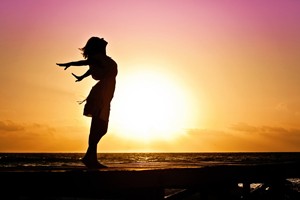 woman on hill